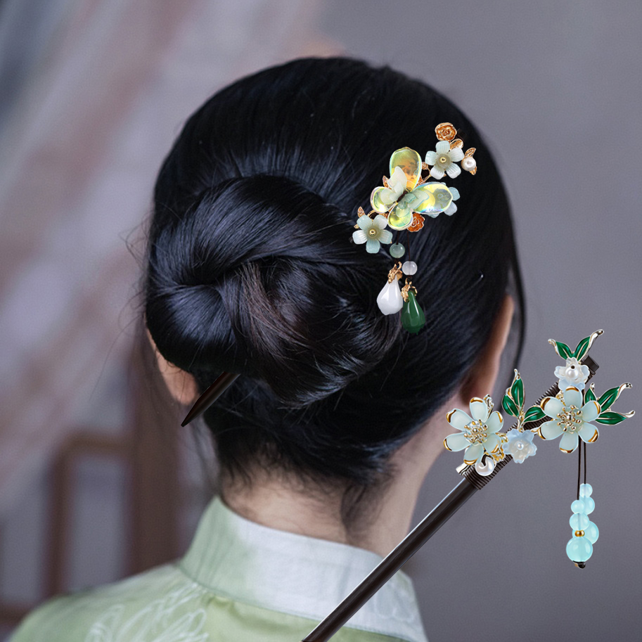 Supply Florist - Pauzinho de Cabelo de Madeira com