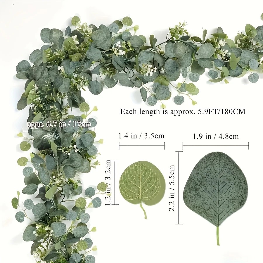 1 unidade de guirlanda de folh - Eucalyptus Preserved avaliação e preço